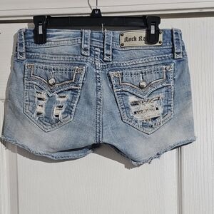 Rock Revival Women's Light Blue Jean Shorts FAY Size 29